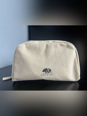 Origins Canvas Pouch in Off-White with Black Logo